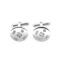 Vintage Birmingham silver cufflinks with round polished fronts and visible assay marks