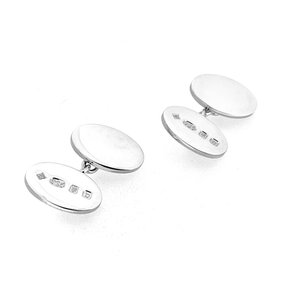 Sterling silver Dunhill cufflinks with AD sponsor’s mark and 925 hallmark