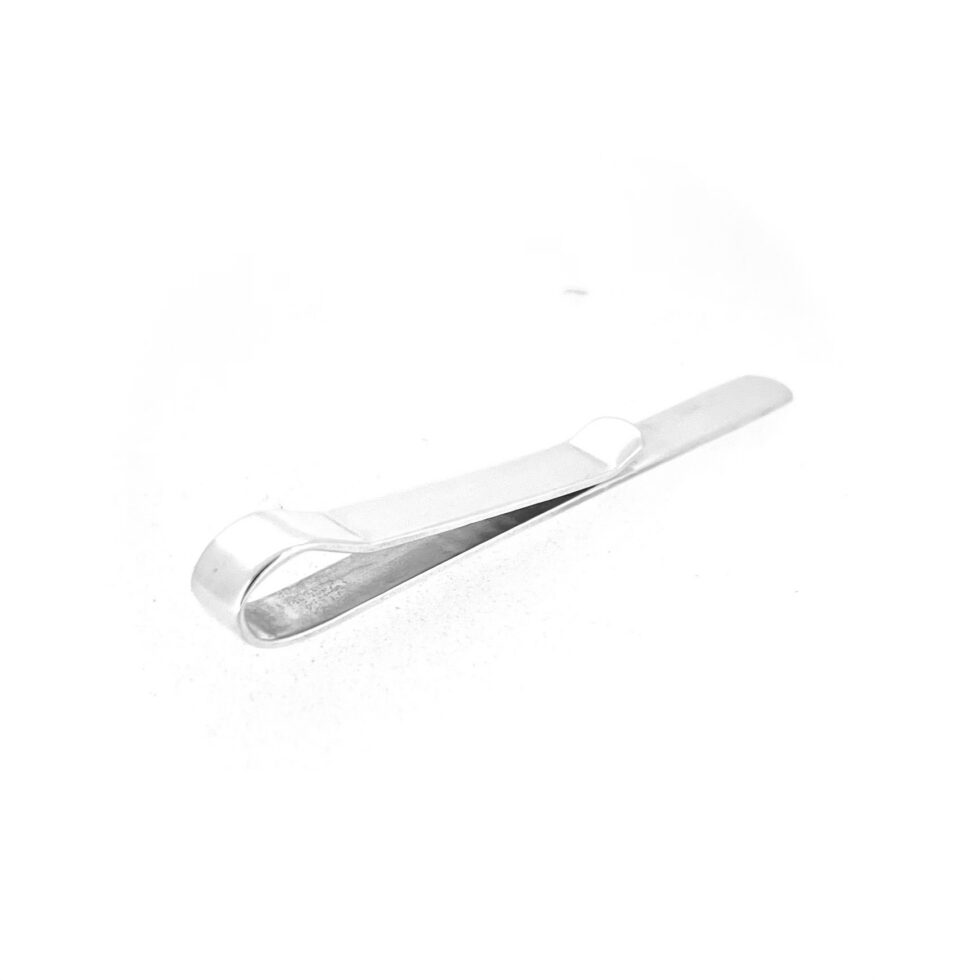Side view of Birmingham 1978 sterling silver tie clip