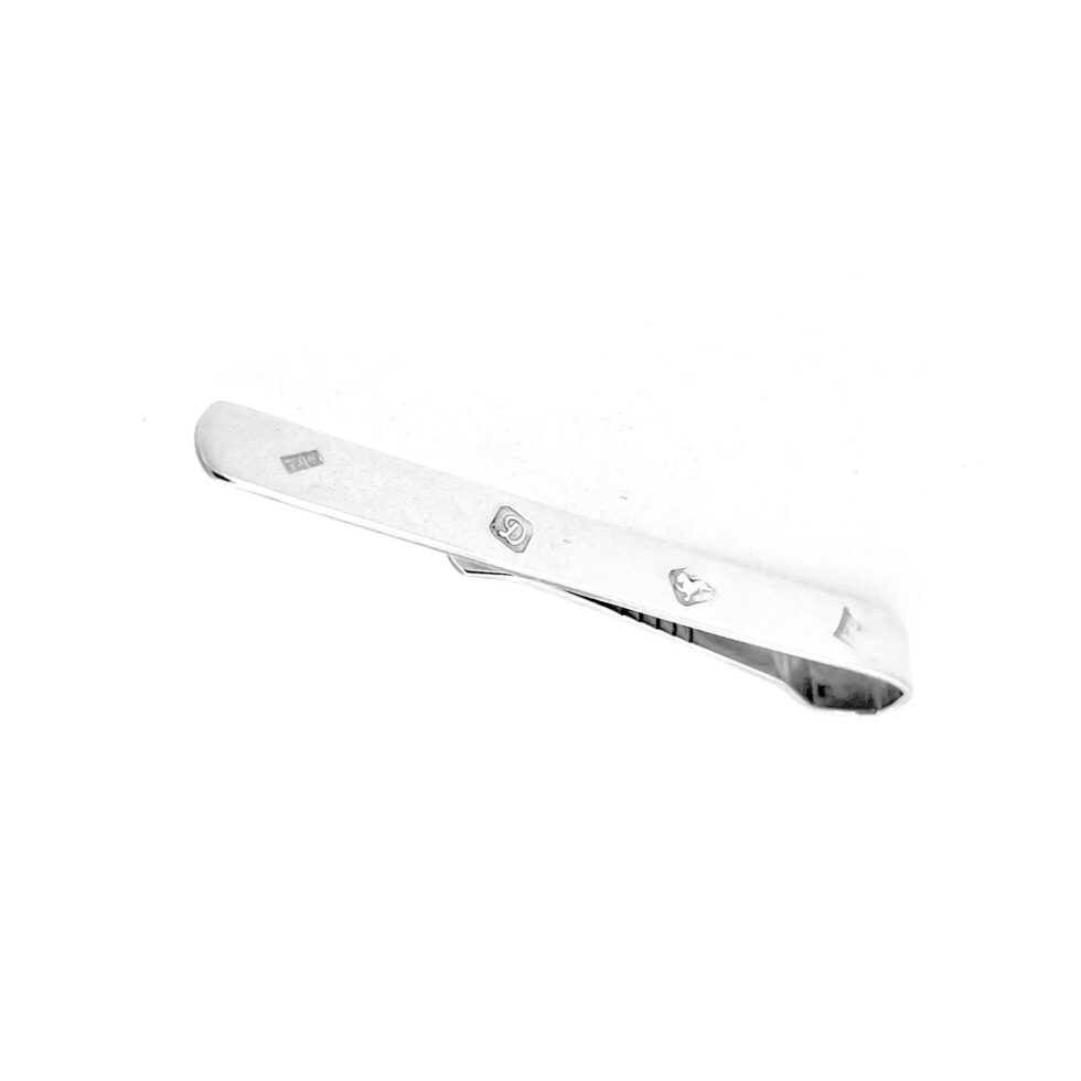 Sterling silver tie clip from 1978 with lion passant and Birmingham anchor marks